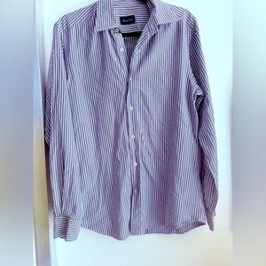Massimo Dutti Navy and White Striped Shirt. Bundle 3 for $15. Size Large.